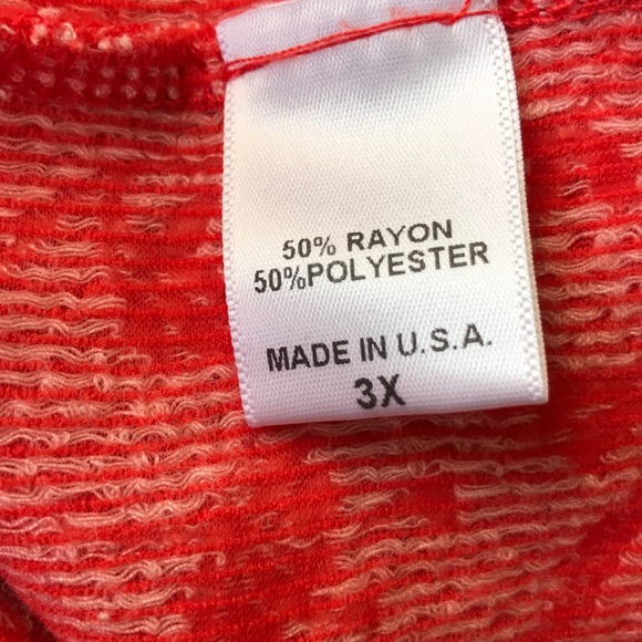 Bobeau Orange & White Peplum Top Size 3X - Picture 4 of 6